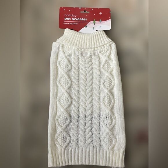 Dog Sweater White Turtleneck Sweater For Your Pup Warm & Fashionable (Large) - Picture 3 of 10